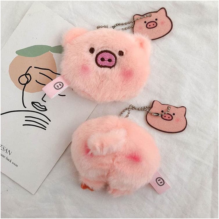 Alibaba Keychain Set Plush Pig Butt and Face Key Chains Purse Decorations Pin