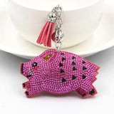 Alibaba Keychain Wild Boar Keychain-Super Sparkly PVC Leather with Tassel CUTE!