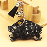 Alibaba Keychain Wild Boar Keychain-Super Sparkly PVC Leather with Tassel CUTE!