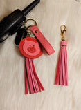 ALibaba Keychain With Tassel Faux Leather Pig Key Chain with Strap, Tassel and Rooterville Logo!*