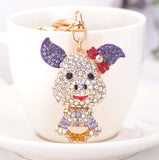 Alibaba Keychains Purple Little Miss Piggy Keychains with BLING*