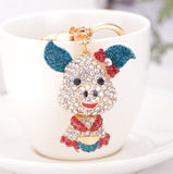 Alibaba Keychains Teal Little Miss Piggy Keychains with BLING*