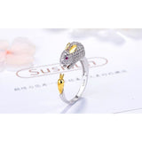 Alibaba - King He Fine Fashion Jewelry-Ring Bunny Chinese Zodiac Animal Rings Sterling Silver Sparkly!