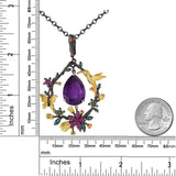 alibaba-koko hummingbird necklace Hummingbird Floral Statement Necklace 925 Sterling Silver Waterproof Vintage Topaz, Amethyst or Citrine
