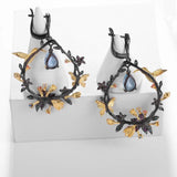 alibaba-koko hummingbird necklace Hummingbird Floral Statement Necklace 925 Sterling Silver Waterproof Vintage Topaz, Amethyst or Citrine