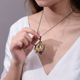 alibaba-koko hummingbird necklace Hummingbird Floral Statement Necklace 925 Sterling Silver Waterproof Vintage Topaz, Amethyst or Citrine