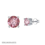 alibaba-koko moissanite earrings studs Pink / .5ct Moissanite Stud Earrings .5ct-2ct Sterling Silver Waterproof