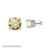 alibaba-koko moissanite earrings studs Yellow / .5ct Moissanite Stud Earrings .5ct-2ct Sterling Silver Waterproof