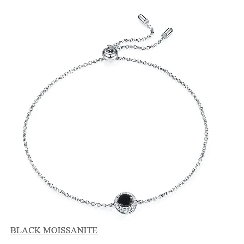 Alibaba - Koko moissanite necklace Black / Bracelet Moissanite Halo Jewelry 1ct Center Stone, 925 Sterling Silver Colors Available!
