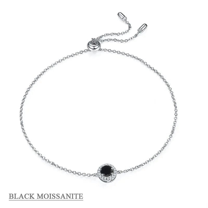Alibaba - Koko moissanite necklace Black / Bracelet Moissanite Halo Jewelry 1ct Center Stone, 925 Sterling Silver Colors Available!