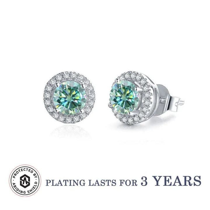 Alibaba - Koko moissanite necklace Green / Earrings Moissanite Halo Jewelry 1ct Center Stone, 925 Sterling Silver Colors Available!