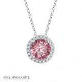 Alibaba - Koko moissanite necklace Moissanite Halo Jewelry 1ct Center Stone, 925 Sterling Silver Colors Available!