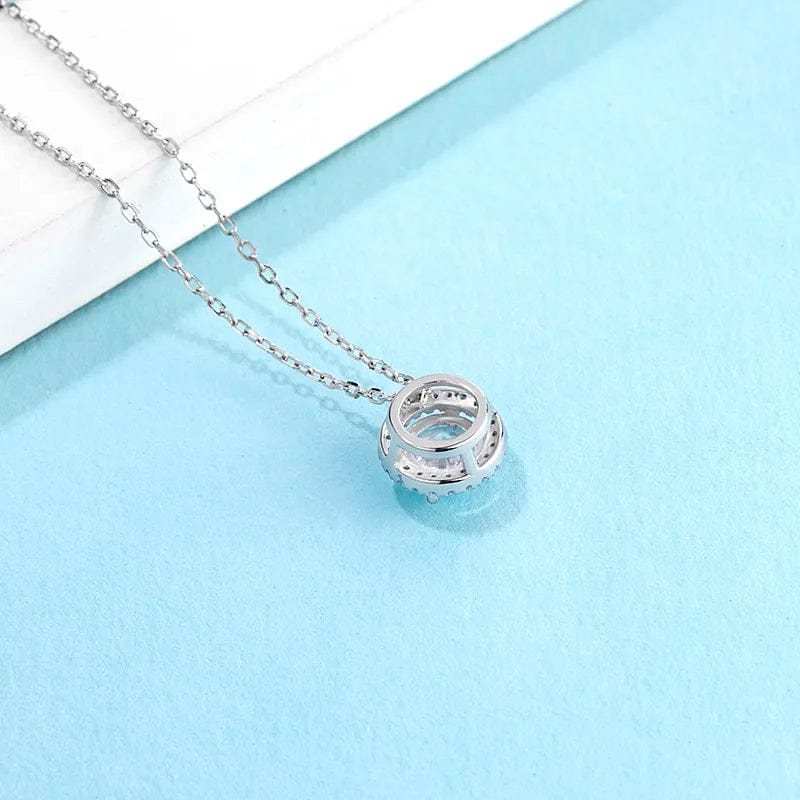Alibaba - Koko moissanite necklace Moissanite Halo Jewelry 1ct Center Stone, 925 Sterling Silver Colors Available!