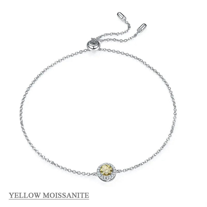 Alibaba - Koko moissanite necklace Yellow / Bracelet Moissanite Halo Jewelry 1ct Center Stone, 925 Sterling Silver Colors Available!