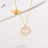 Alibaba - Modalen Fashion Necklace Yellow Sparkling Bee Medallion Necklace Rose, Yellow or White Gold Plating Cut Out Bee, SO CUTE!!!