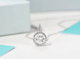 Alibaba moissanite necklace Moissanite Twinkling Necklace 925 Gold Plated Sterling Silver 1ct