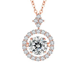 Moissanite Twinkling Necklace 925 Gold Plated Sterling Silver 1ct