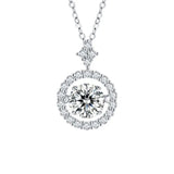 Alibaba moissanite necklace White Moissanite Twinkling Necklace 925 Gold Plated Sterling Silver 1ct