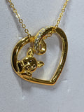 Alibaba Necklace sterling silver Yellow Gold Plated "Keep Me In Your Heart" Pig Necklace Sterling Silver