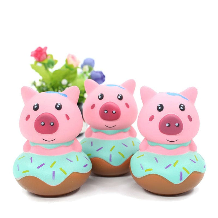 Alibaba Pig in a Donut Squishy Stress Reliever So Cute!  Extra Sprinkles and NO Calories!
