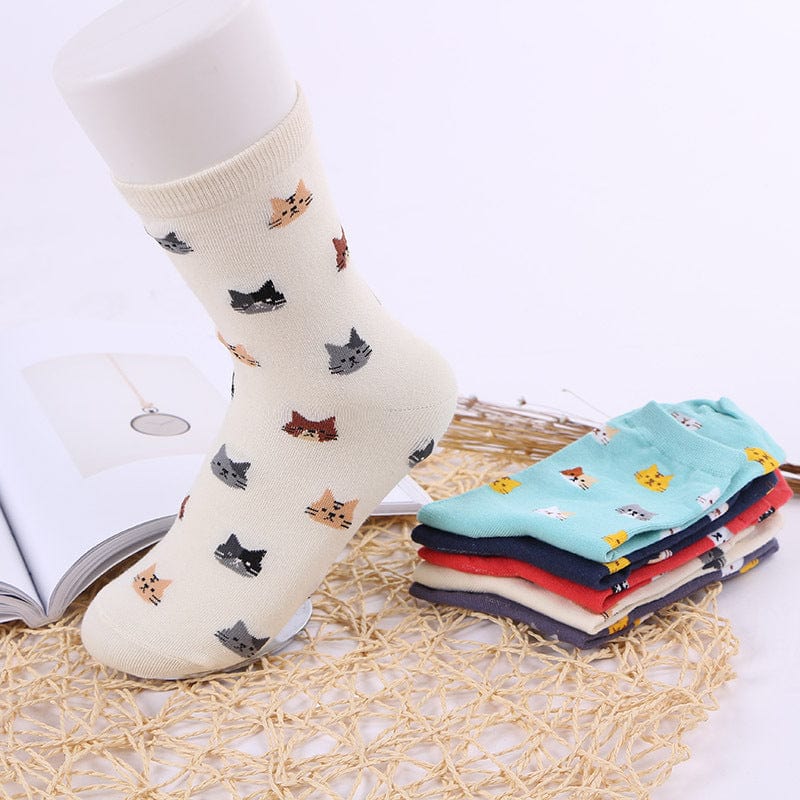 Alibaba Socks Cat Crew Socks-Cute Kitty Cat Socks in 5 Colors!