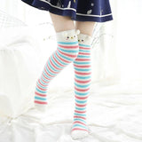 Alibaba Socks Pastel Bear Thigh High Fuzzy Plush Socks, Leggings Adorable Animals to Keep Legs Warm! *