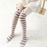 Alibaba Socks Thigh High Fuzzy Plush Socks, Leggings Adorable Animals to Keep Legs Warm! *