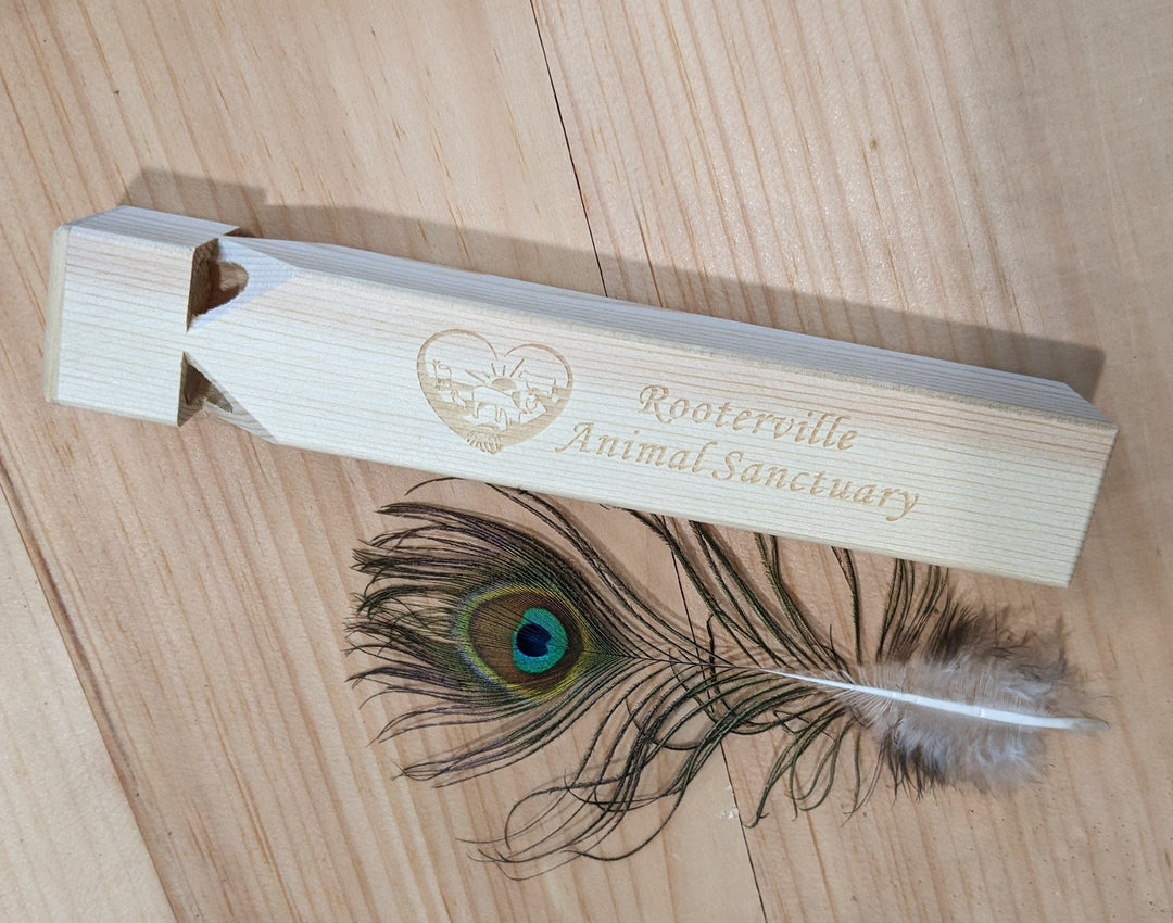 Alibaba Toy Instruments Wooden Train Whistle with Rooterville Logo