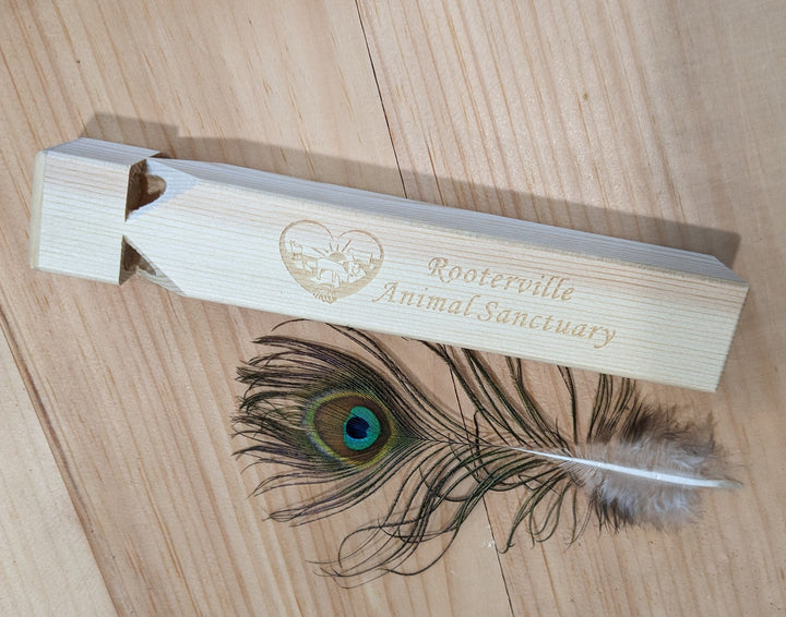 Alibaba Toy Instruments Wooden Train Whistle with Rooterville Logo