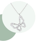 AliExpress-Alimay Butterfly Necklace Butterfly Elegant Butterfly Necklaces and Ring in Fine 925 Sterling Silver with CZ