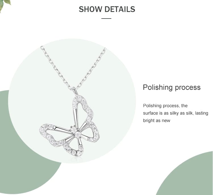 AliExpress-Alimay Butterfly Necklace Elegant Butterfly Necklaces and Ring in Fine 925 Sterling Silver with CZ