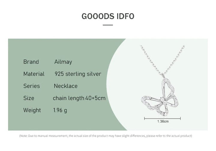 AliExpress-Alimay Butterfly Necklace Elegant Butterfly Necklaces and Ring in Fine 925 Sterling Silver with CZ
