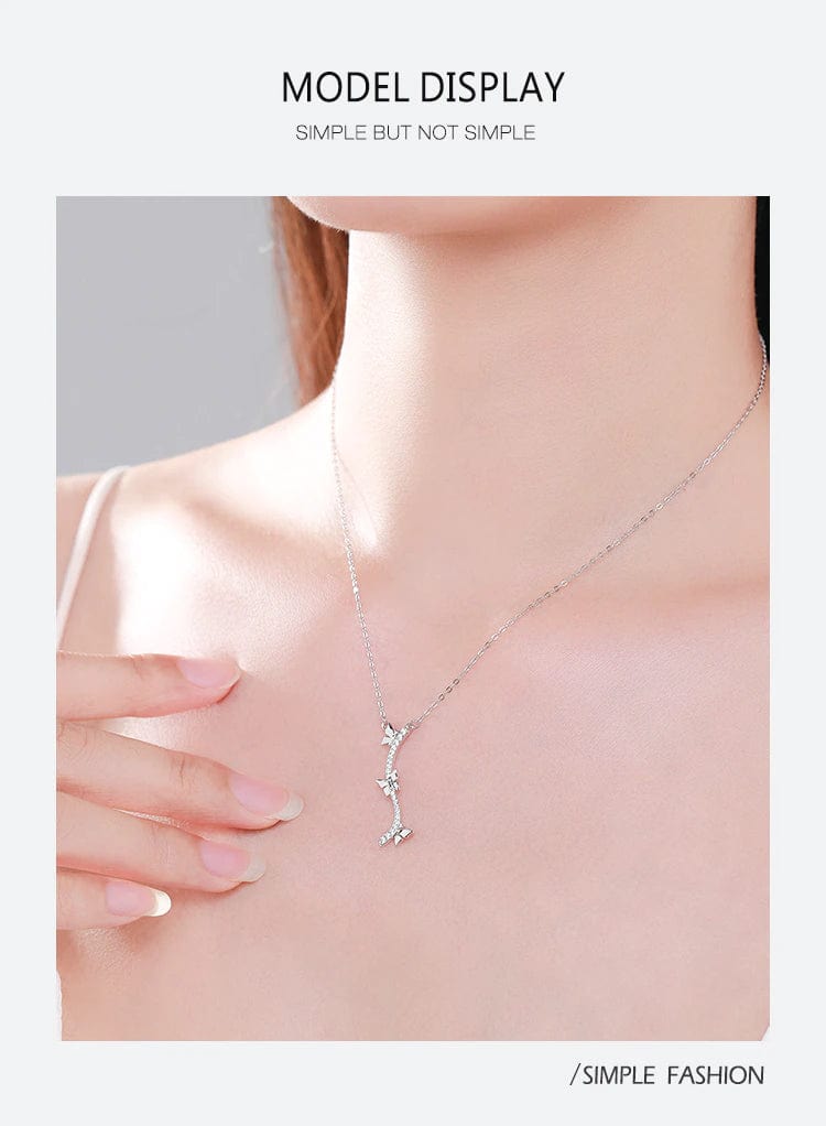 AliExpress-Alimay Butterfly Necklace Elegant Butterfly Necklaces and Ring in Fine 925 Sterling Silver with CZ