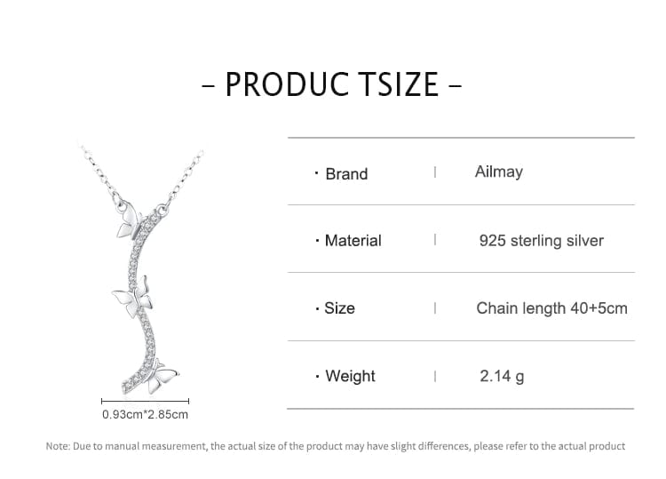 AliExpress-Alimay Butterfly Necklace Elegant Butterfly Necklaces and Ring in Fine 925 Sterling Silver with CZ