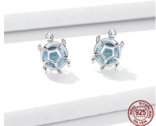 AliExpress - bamoer Earrings Light Blue Turtle Stud Earrings Sterling Silver