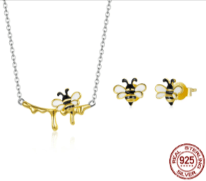 AliExpress - bamoer Jewelry Sets SET Dainty Honey Bee Necklace and Earrings Each or SET 925 Sterling Silver*