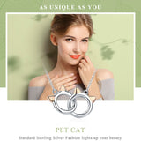 AliExpress - bamoer Necklaces Two Cats Sterling Silver Necklace