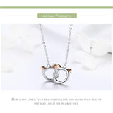 AliExpress - bamoer Necklaces Two Cats Sterling Silver Necklace