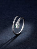 AliExpress - bamoer Rings Snake Ring Sterling Silver Green CZ Eyes Open Design