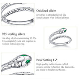 AliExpress - bamoer Rings Snake Ring Sterling Silver Green CZ Eyes Open Design