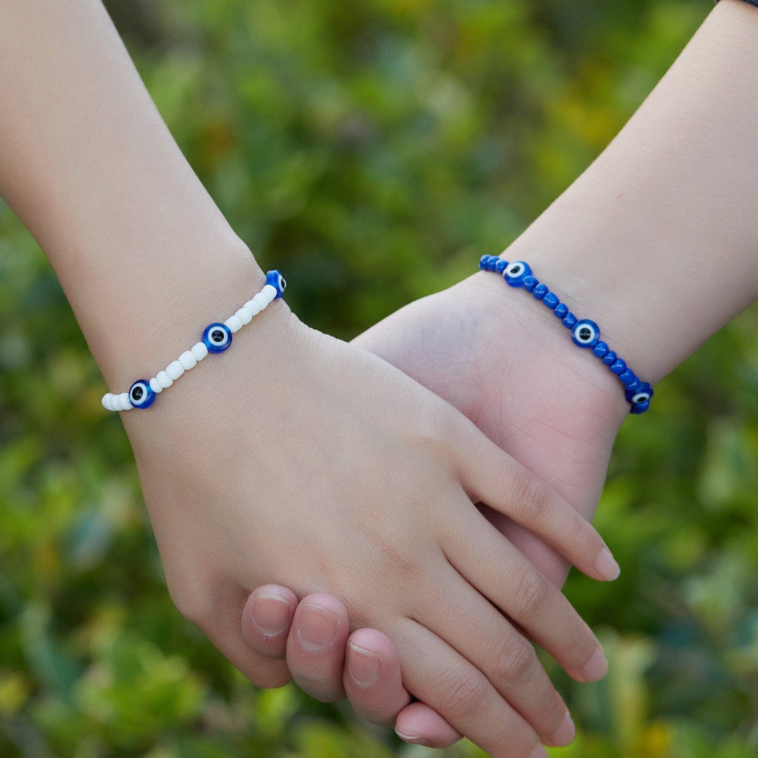 AliExpress Bracelets Turkish Evil Eye Bracelet Sets White Blue Evil Eyes Lucky Couple Bracelets for Women Colorful Crystal Bead Rope Chain Charm Jewelry