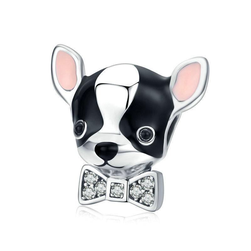 S925 Sterling Silver Schnauzer Charm - Cute Dog Jewelry Gift For Bracelets