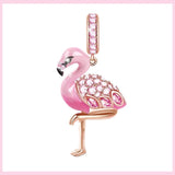 AliExpress Charms Flamingo Nature Theme Bird and Flower Charms Sterling Silver Pandora Style