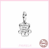 aliexpress Charms Paw Prints on My Heart Dog Charm Collection Pandora Style Charms Sterling Silver Boston, Frenchie, Chi, Schnauzer, Puppy