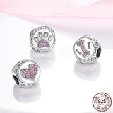 aliexpress Charms Pink Heart, Paw, Love Dog Charm Collection Pandora Style Charms Sterling Silver Boston, Frenchie, Chi, Schnauzer, Puppy