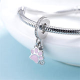 aliexpress Charms Pink Paw & Bone Dog Charm Collection Pandora Style Charms Sterling Silver Boston, Frenchie, Chi, Schnauzer, Puppy