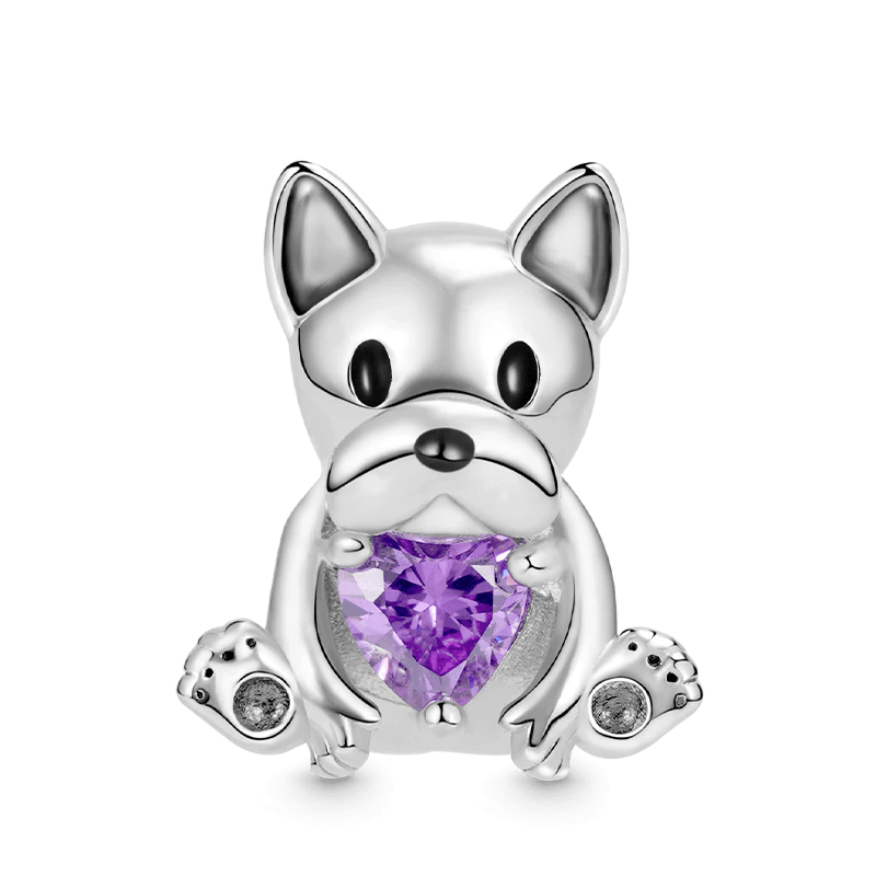 aliexpress Charms Puppy Purple Heart Dog Charm Collection Pandora Style Charms Sterling Silver Boston, Frenchie, Chi, Schnauzer, Puppy