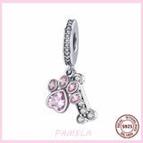 aliexpress Charms Sparkly CZ Paw Bone Dog Charm Collection Pandora Style Charms Sterling Silver Boston, Frenchie, Chi, Schnauzer, Puppy