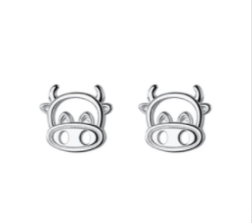 AliExpress Earrings Cow Earrings Sterling SIlver Studs*