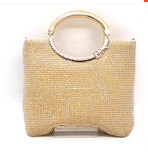 AliExpress evening bag Glittering Gold Rhinestone Evening Bag with Handle